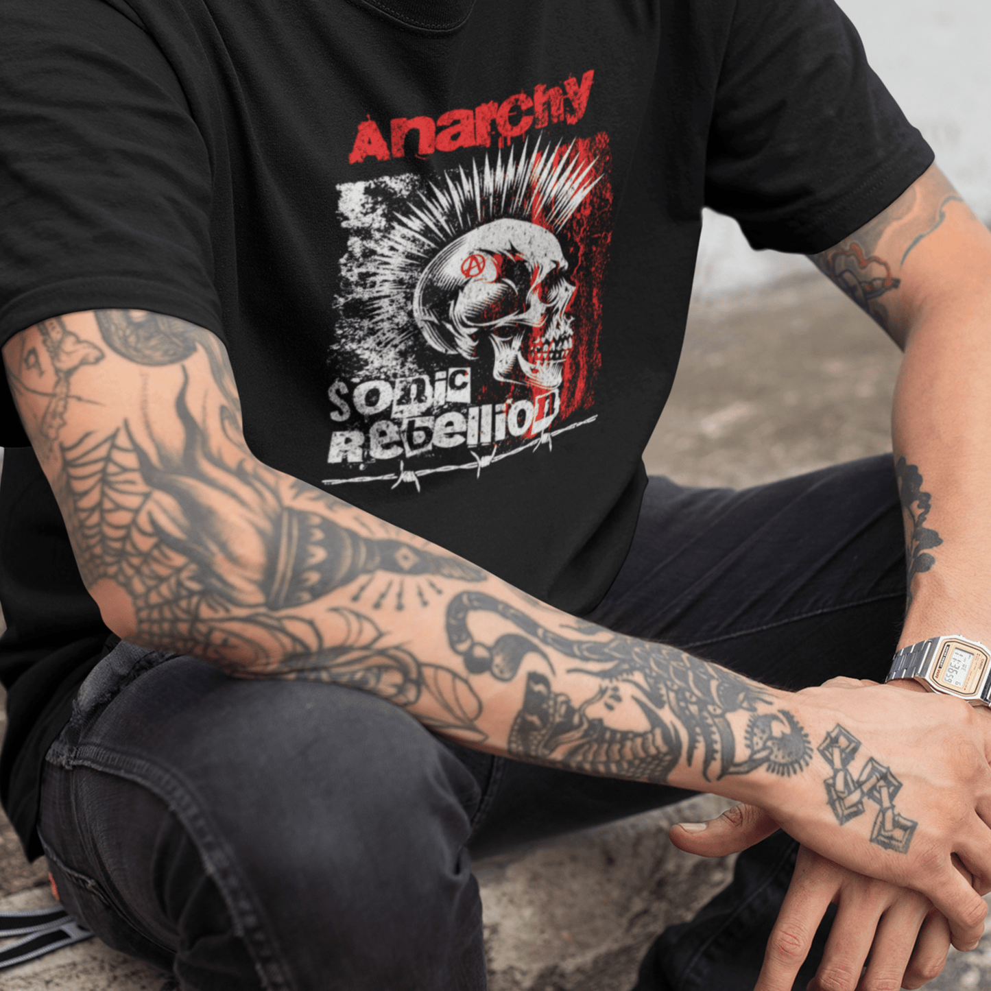 Anarchy Sonic Rebellion | Unisex t - skjorte - T-Shirt - Iskyns.no