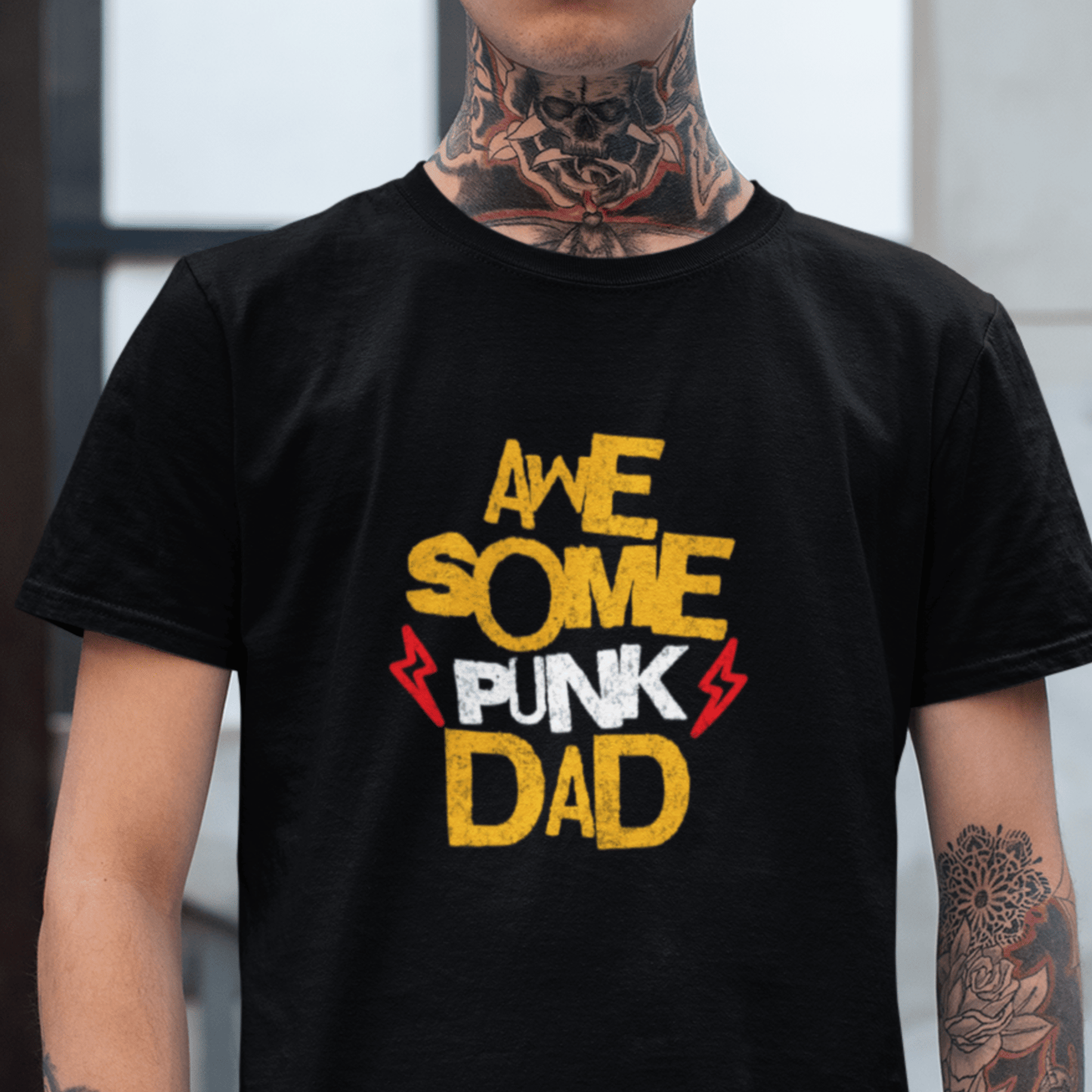 Awesome Punk Dad | Tøff t - skjorte for punkpappa - Print Material - Iskyns.no