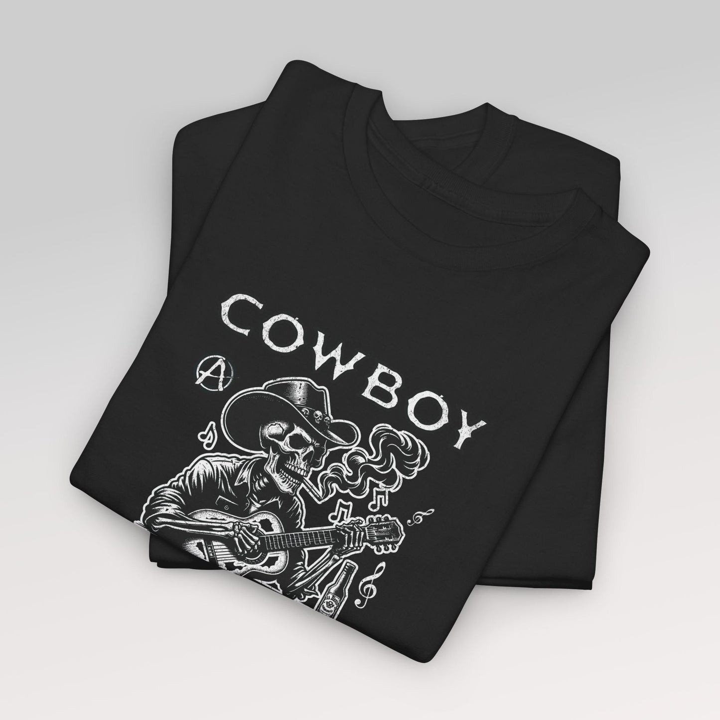 Cowboy Punk Rocker | T - skjorte for rå musikkstil - T-Shirt - Iskyns.no