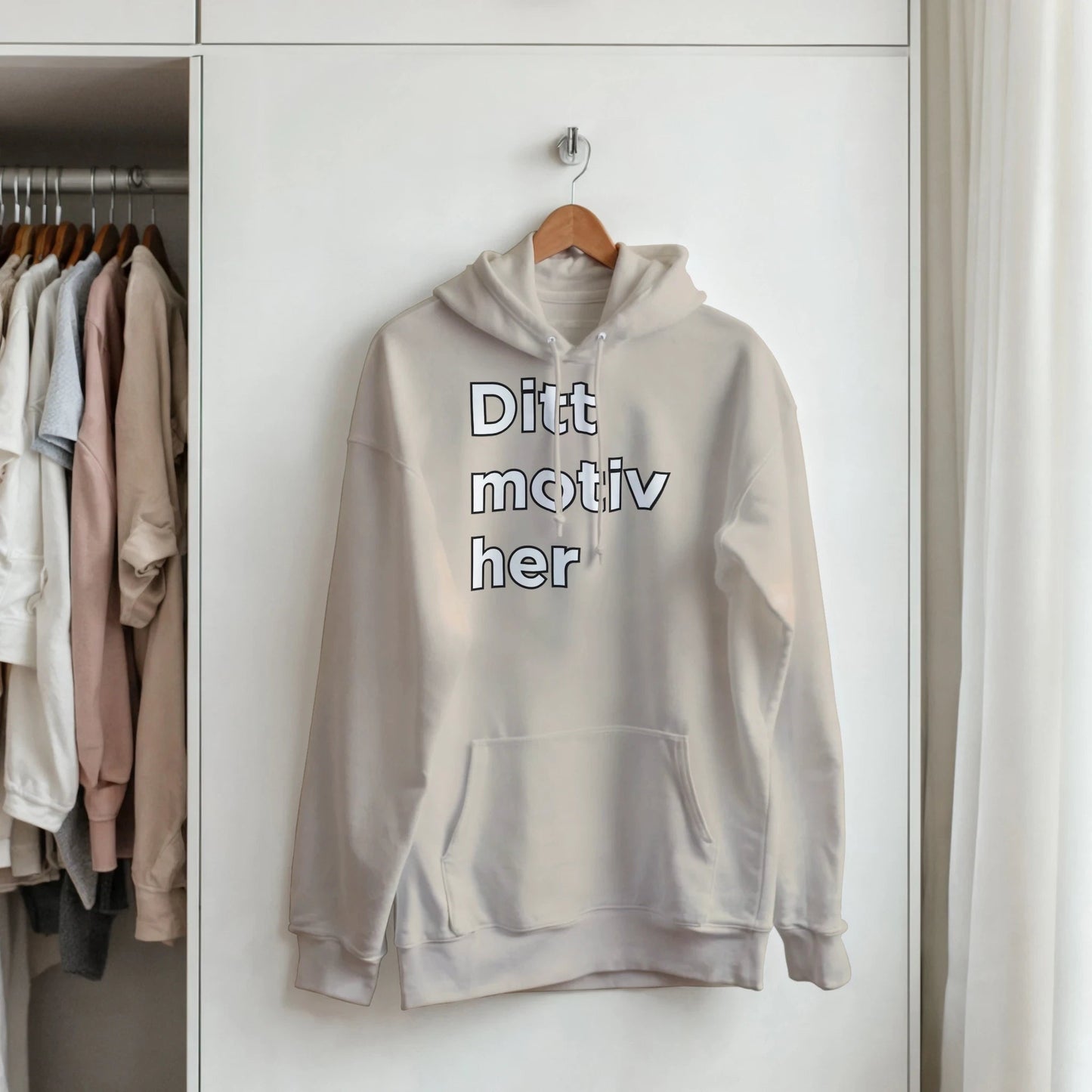Design din egen hettegenser | Unisex hettegenser med klassisk passform - Print Material - Iskyns.no