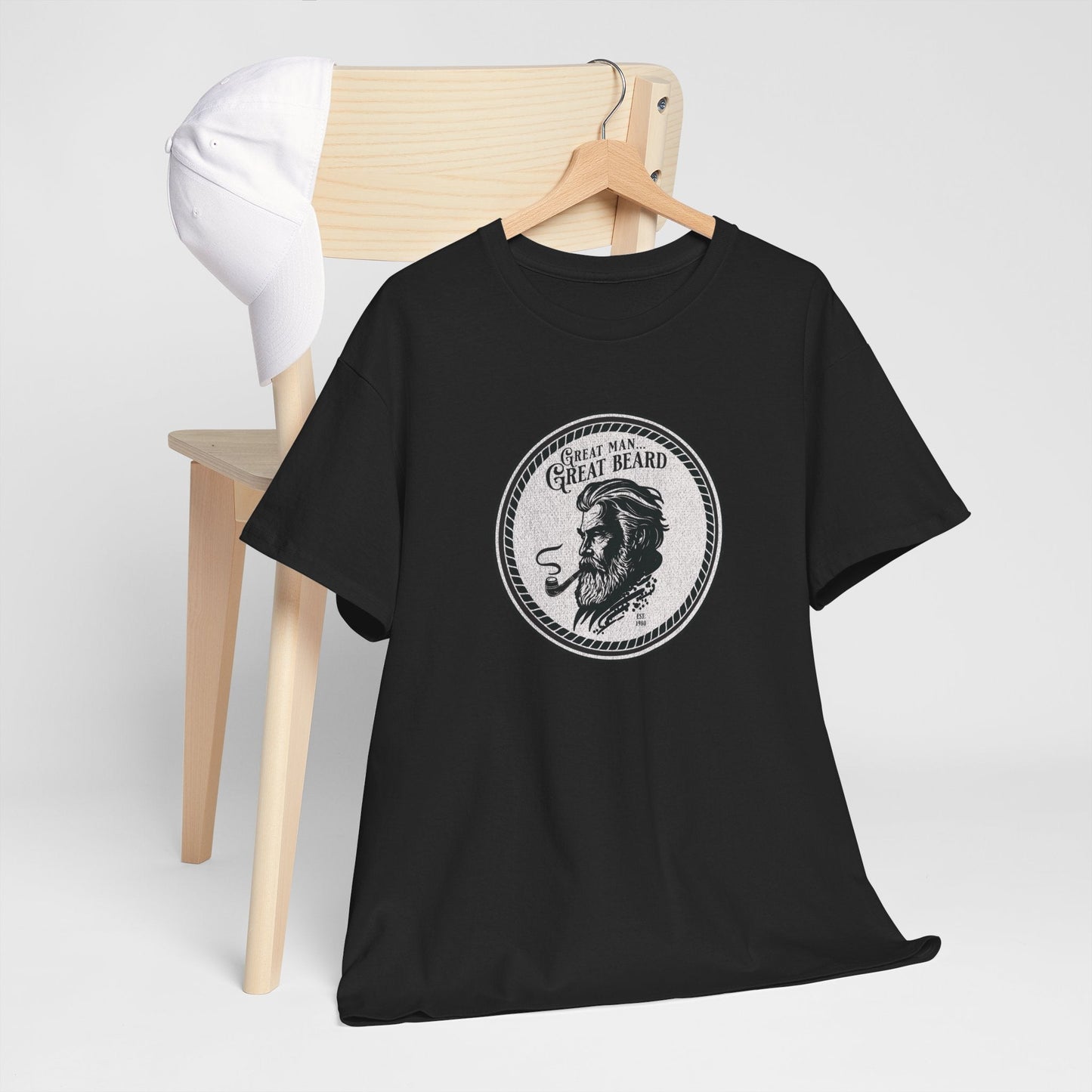 Great Man. Great Beard – Klassisk skjegg t - skjorte med stil - T-Shirt - Iskyns.no