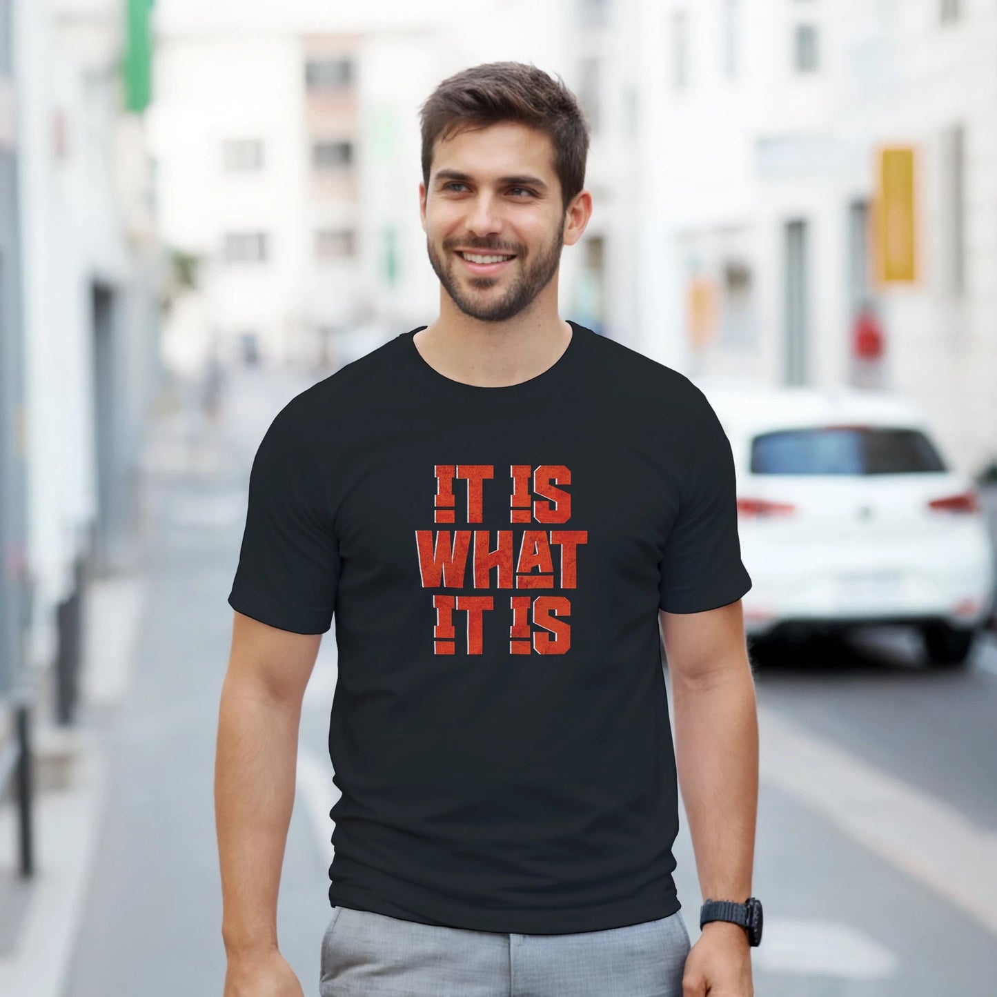It is what it is | Unisex t - skjorte med klassisk passform - Print Material - Iskyns.no