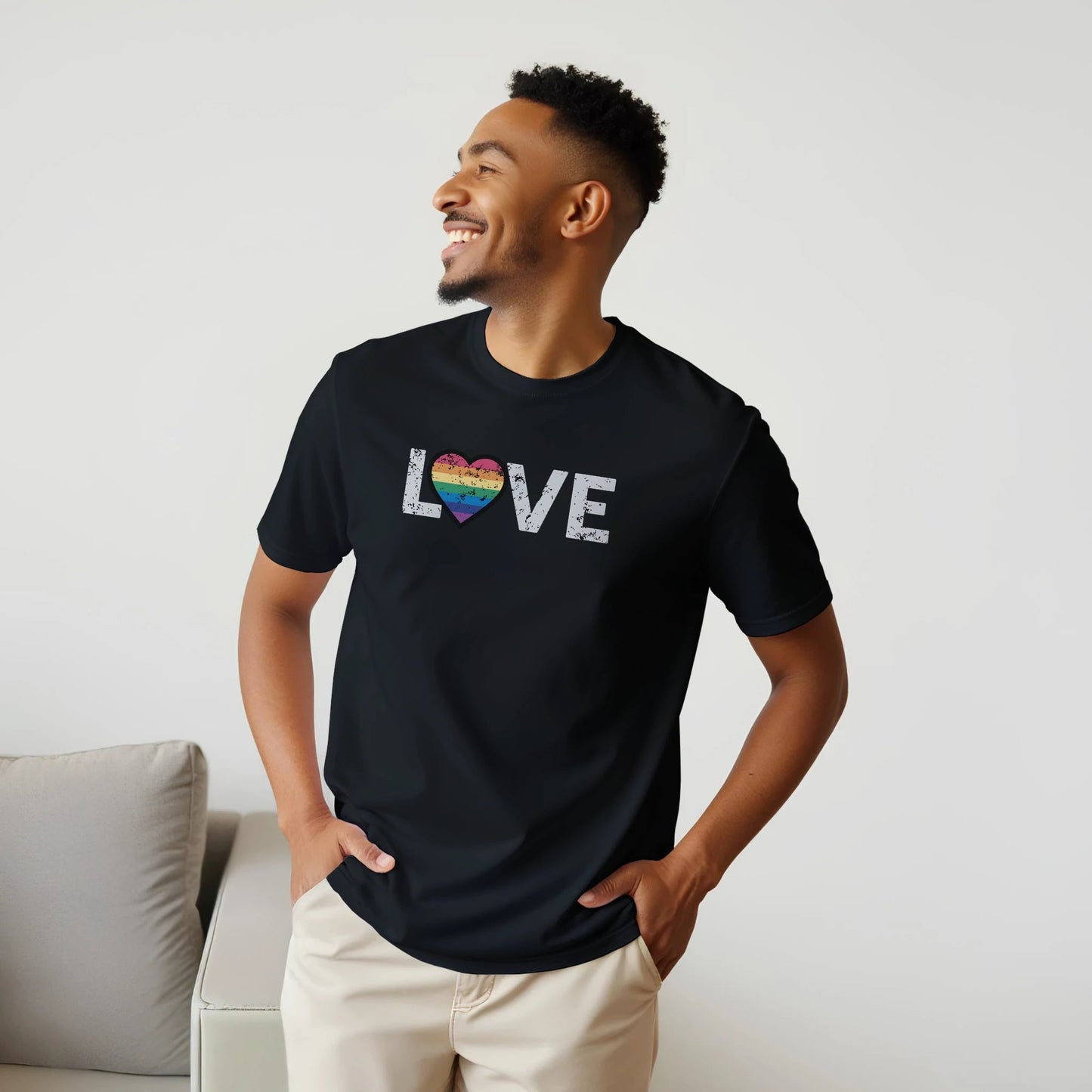 LOVE | Unisex t - skjorte med klassisk passform - Print Material - Iskyns.no