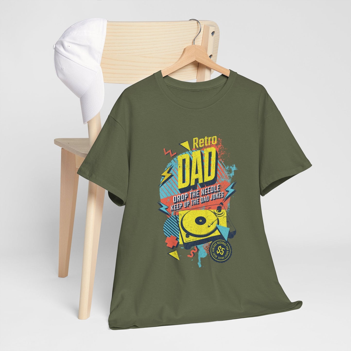 Retro Dad | Vinyl - og musikkelskende pappa t - skjorte - T-Shirt - Iskyns.no