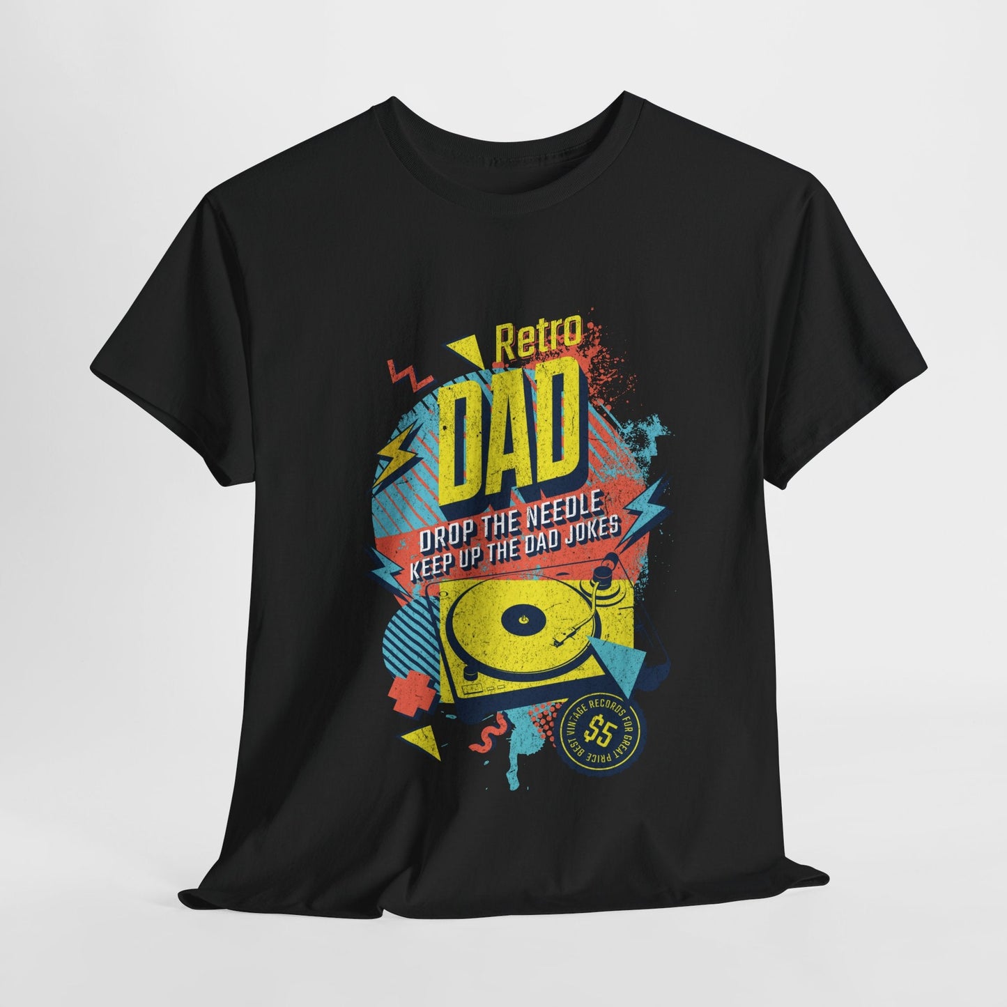 Retro Dad | Vinyl - og musikkelskende pappa t - skjorte - T-Shirt - Iskyns.no