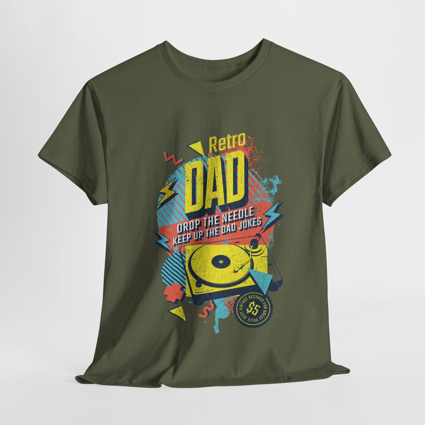 Retro Dad | Vinyl - og musikkelskende pappa t - skjorte - T-Shirt - Iskyns.no