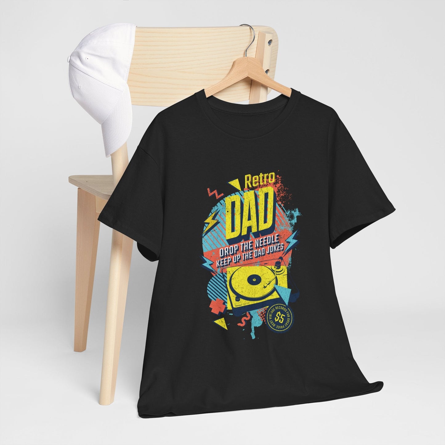 Retro Dad | Vinyl - og musikkelskende pappa t - skjorte - T-Shirt - Iskyns.no