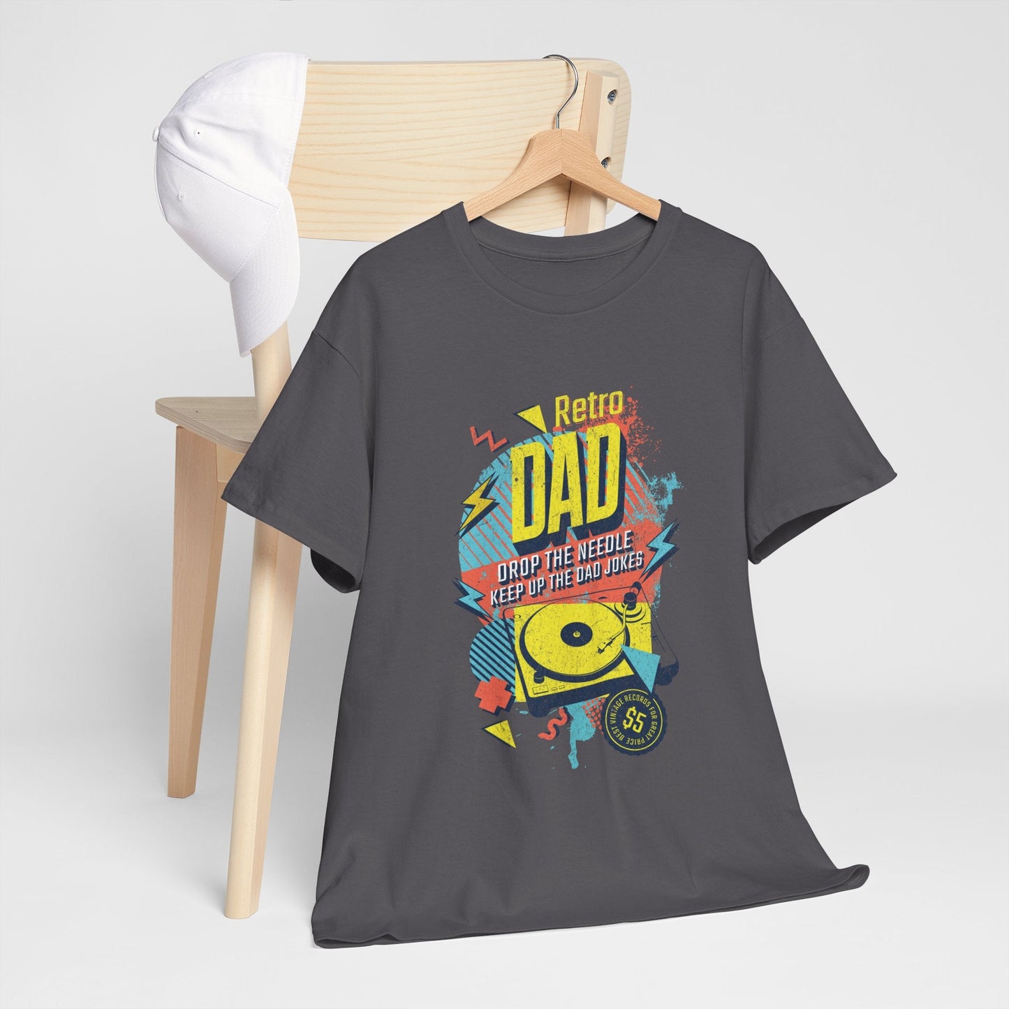 Retro Dad | Vinyl - og musikkelskende pappa t - skjorte - T-Shirt - Iskyns.no