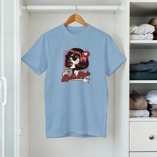 Retro Style | Dame t - skjorte med klassisk passform - Print Material - Iskyns.no