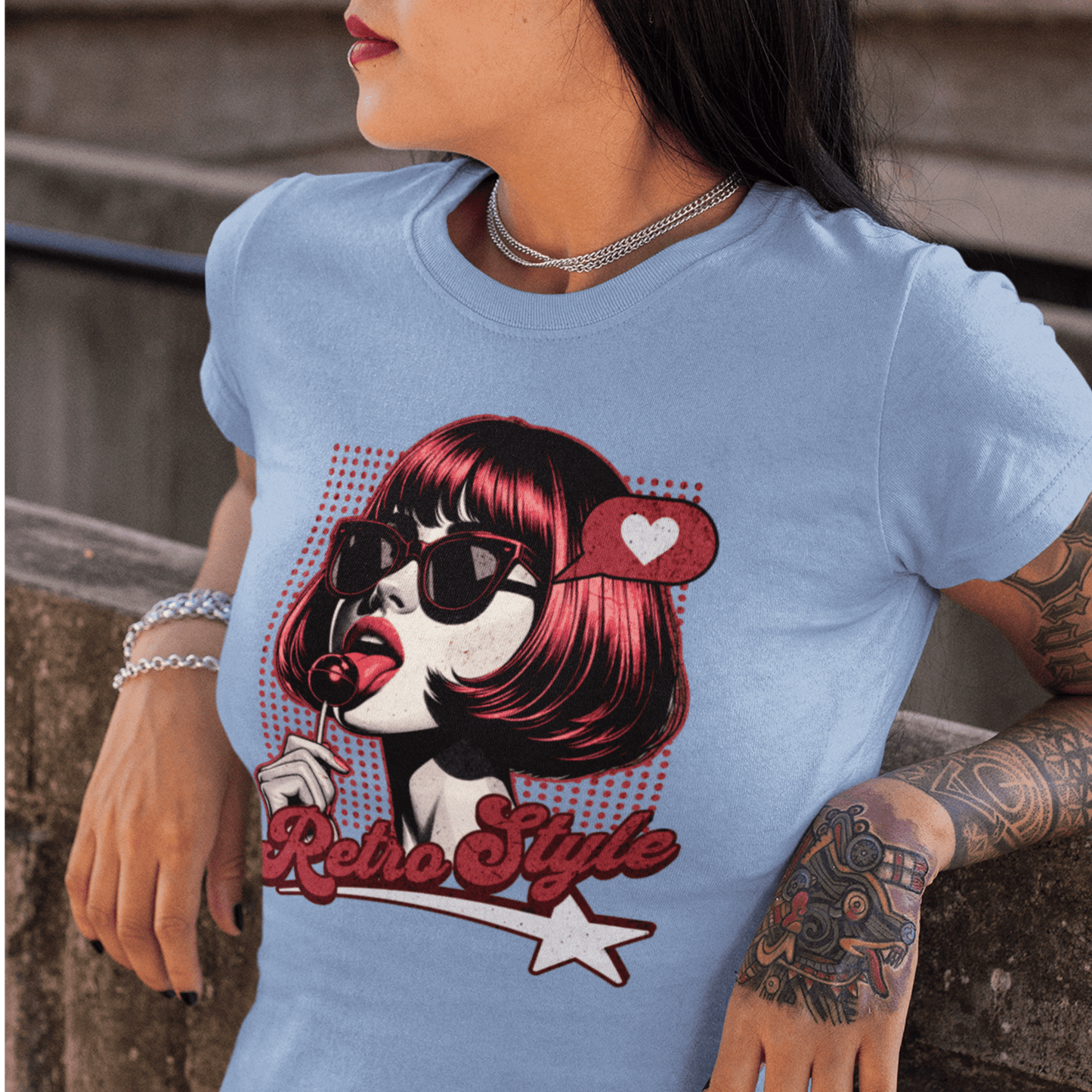 Retro Style - Dame t - skjorte - Print Material - Iskyns.no
