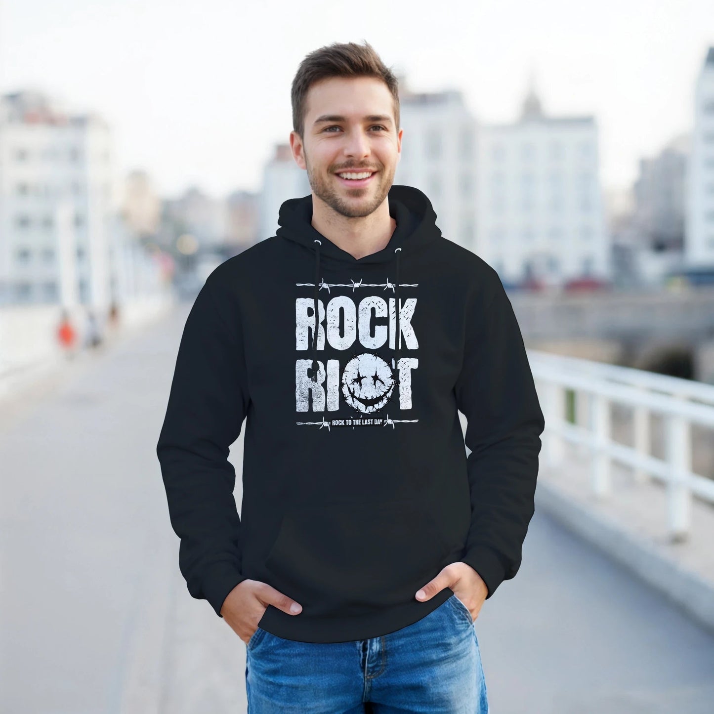 Rock Riot | Unisex hettegenser med klassisk passform - Print Material - Iskyns.no