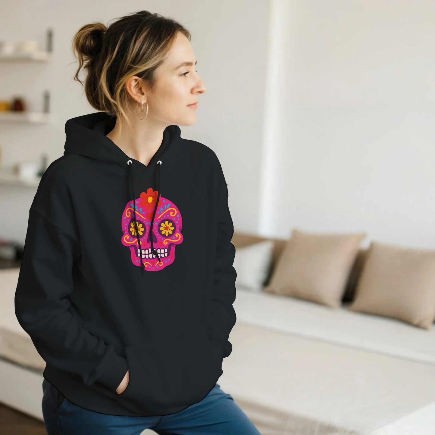 Sukkerskalle | Unisex hettegenser med klassisk passform - Print Material - Iskyns.no