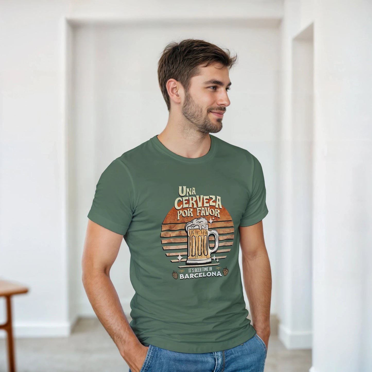 Una cerveza por favor | Herre t - skjorte med klassisk passform - Print Material - Iskyns.no
