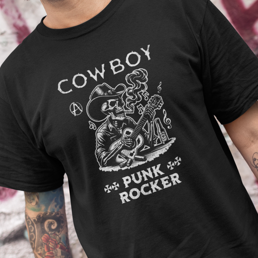 Cowboy Punk Rocker | T-skjorte for rå musikkstil