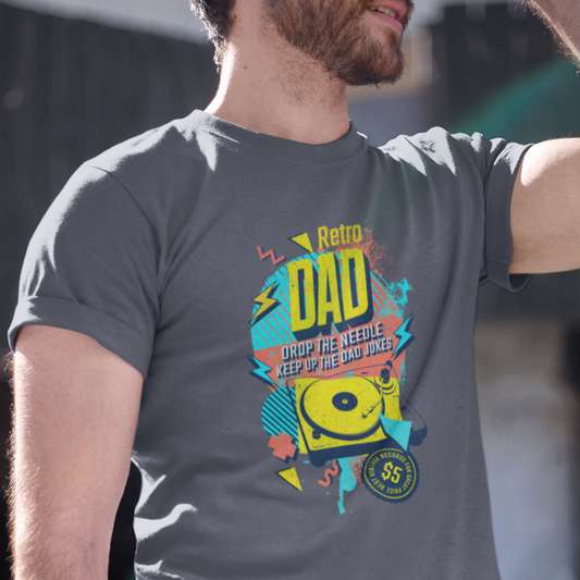 Retro Dad | Vinyl- og musikkelskende pappa t-skjorte