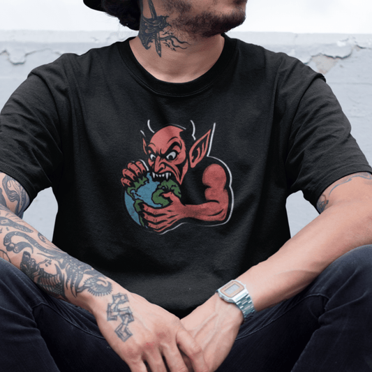 Djevel spiser jorden | Unisex t - skjorte med klassisk passform - Print Material - Iskyns.no