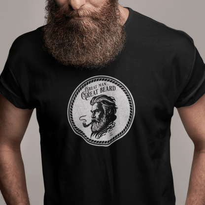 Great Man. Great Beard – Klassisk skjegg t - skjorte med stil - T-Shirt - Iskyns.no