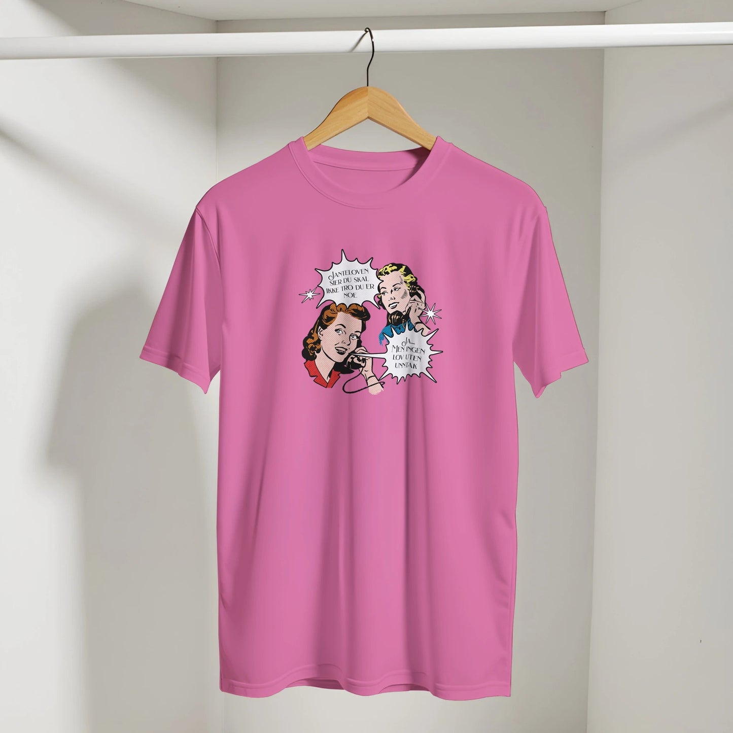 Janteloven - Ingen lov uten unntak| Unisex t - skjorte med klassisk passform - Print Material - Iskyns.no