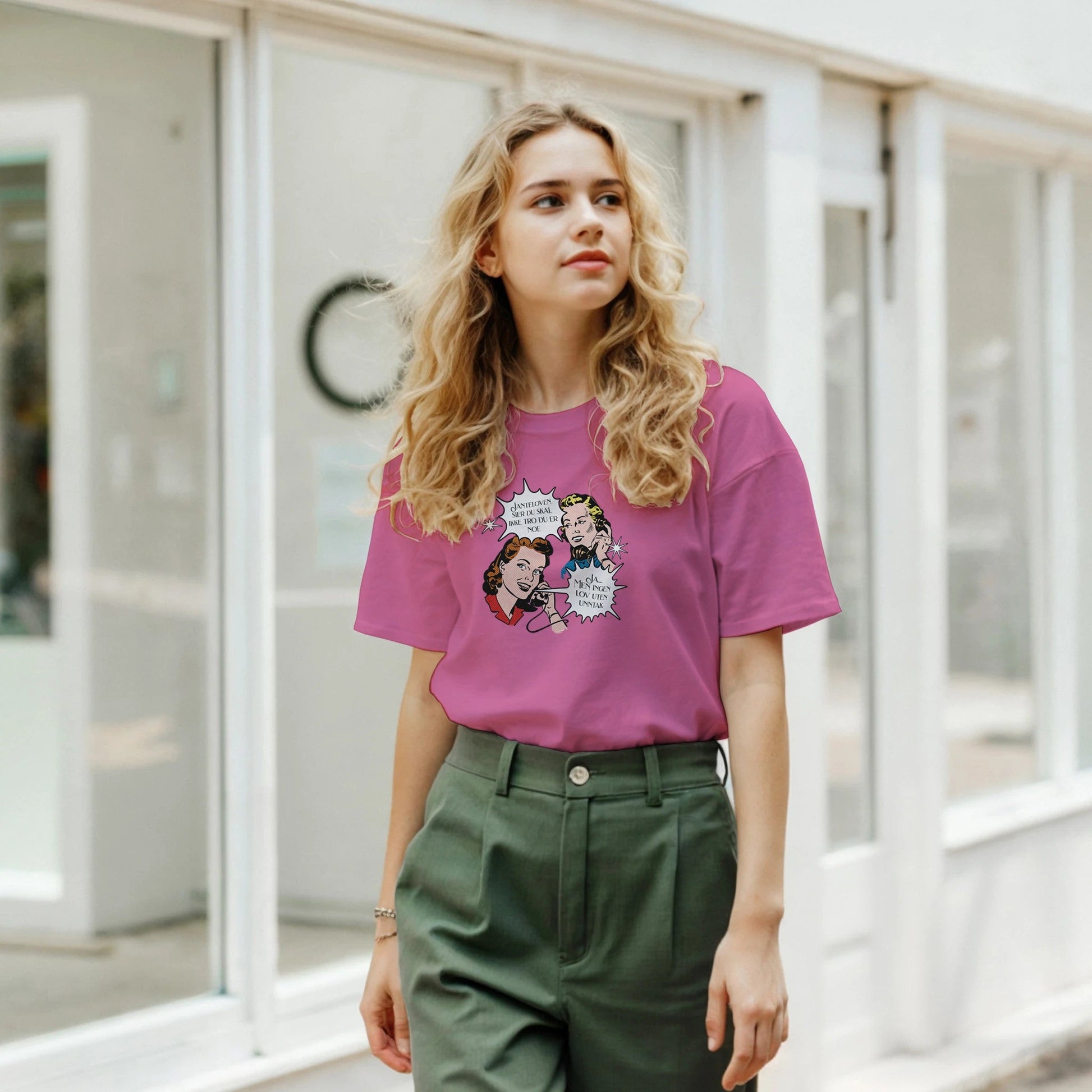 Janteloven - Ingen lov uten unntak| Unisex t - skjorte med klassisk passform - Print Material - Iskyns.no