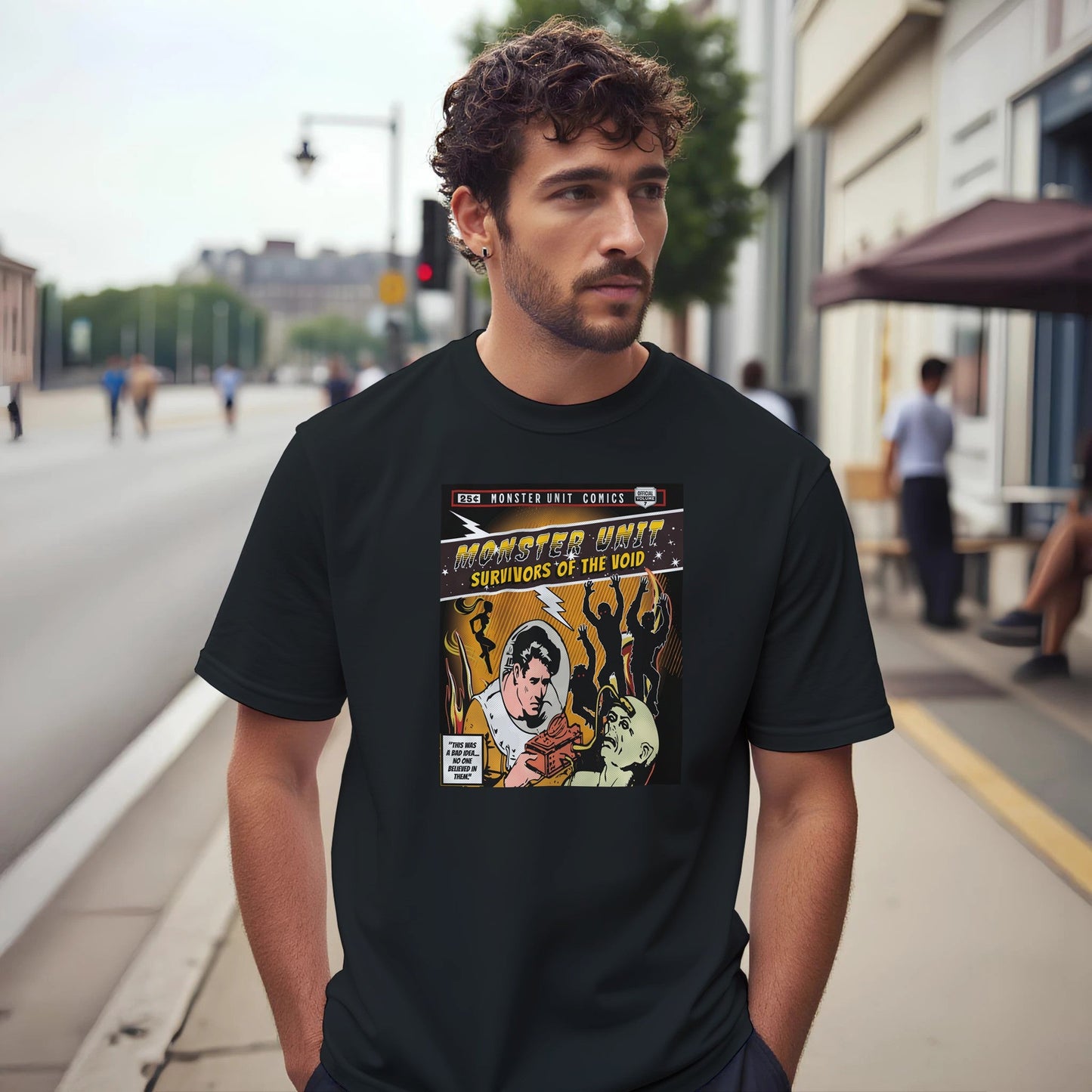 Monster Unit Comics | Retro - futuristisk T - skjorte i Unisex klassisk passform - Print Material - Iskyns.no