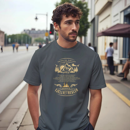 Norske fjellvettregler siden 1957 | Unisex t - skjorte med klassisk passform - Print Material - Iskyns.no