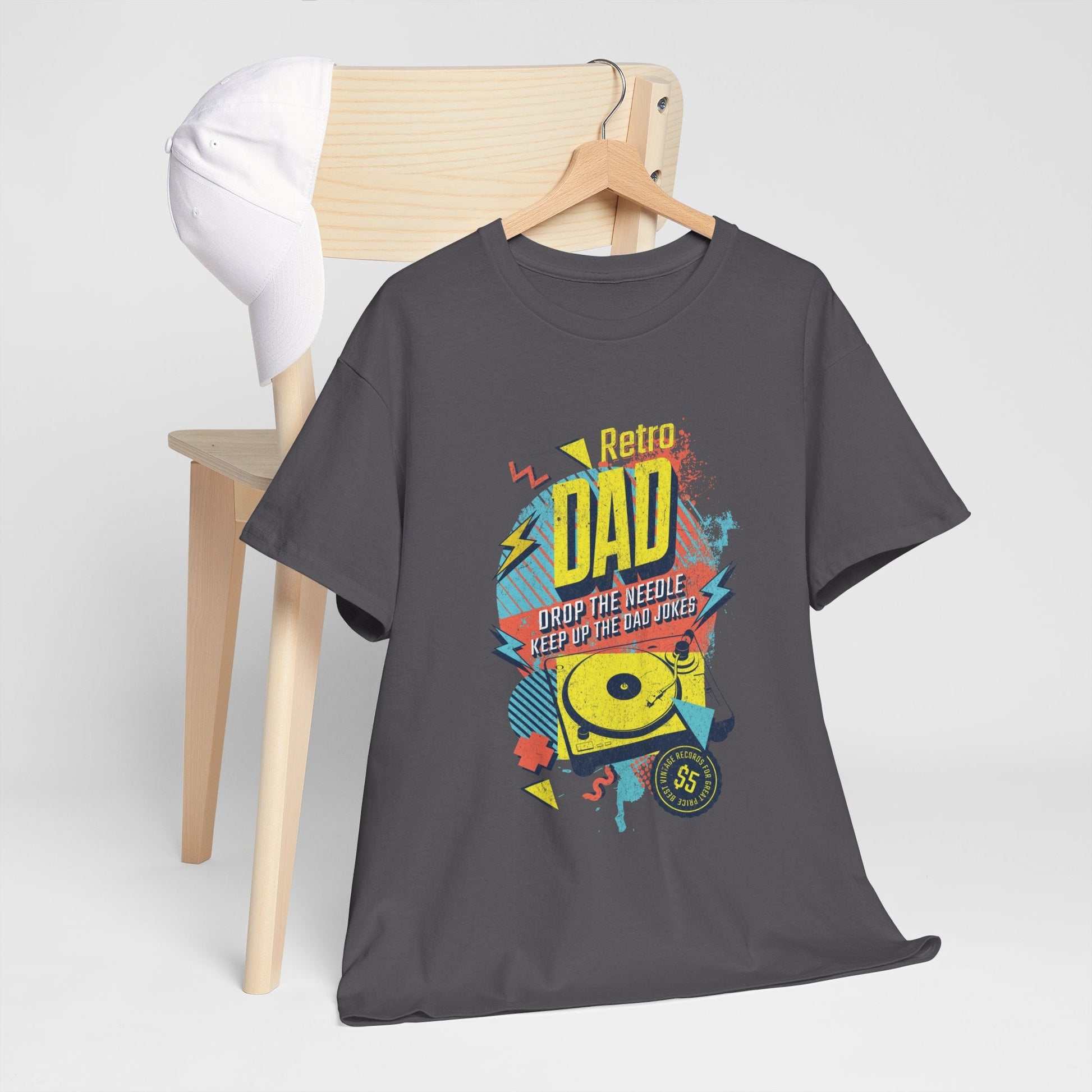 Retro Dad | Vinyl - og musikkelskende pappa t - skjorte - T-Shirt - Iskyns.no