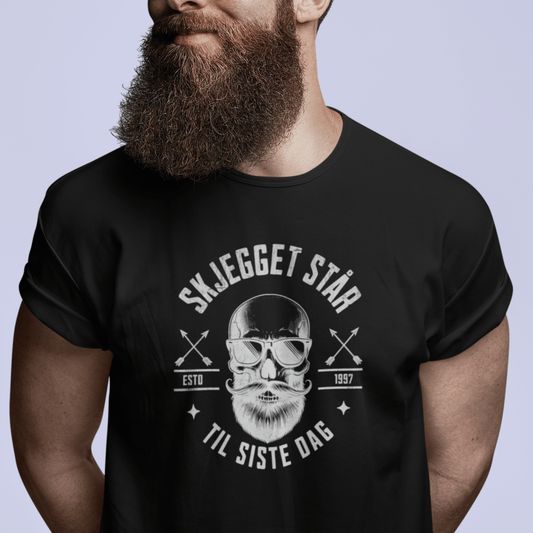 Skjegget står til siste dag | Herre t - skjorte med klassisk passform - T-Shirt - Iskyns.no