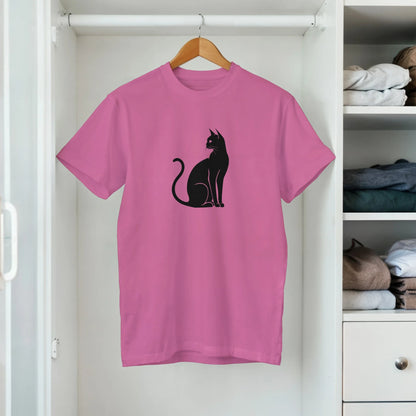 Svart katt | Dame t - skjorte med klassisk passform - Print Material - Iskyns.no