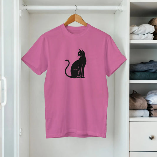 Svart katt | Dame t - skjorte med klassisk passform - Print Material - Iskyns.no